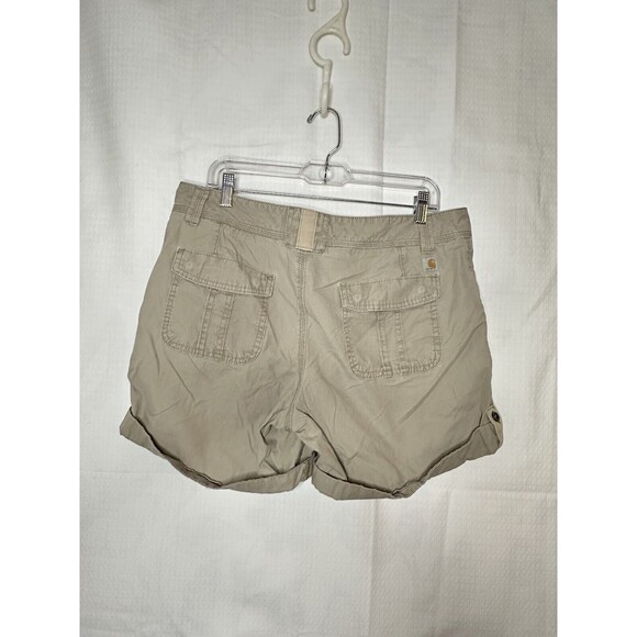 2 Carhartt Size 14 Shorts Beige Khaki Roll-up Relaxed Fit - Picture 3 of 8